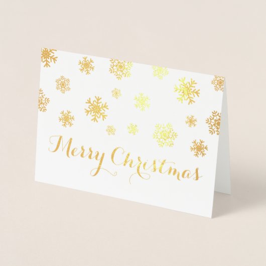 Gold Foil Snowflakes Frohe Weihnachten Folienkarte (Vorderseite)