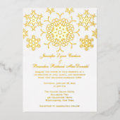 Gold Foil Snowflakes Hochzeit Einladung (Vorderseite)