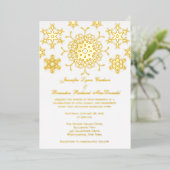 Gold Foil Snowflakes Hochzeit Einladung (Stehend vorne)