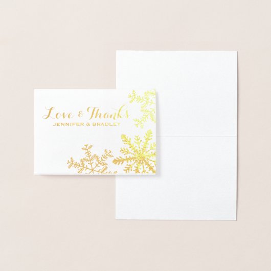 Gold Foil Snowflakes Winter Wedding Vielen Dank Folienkarte (Anzeige)