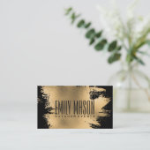 Gold Foil Spritzer | Schwarz Visitenkarte (Stehend Vorderseite)