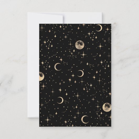 Gold Foil Stars Celestial Wedding RSVP (Rückseite)
