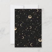 Gold Foil Stars Celestial Wedding RSVP Karte (Rückseite)