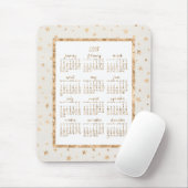 Gold Foil Stars Kalender 2017 Mouse Pads Creme Mousepad (Mit Mouse)