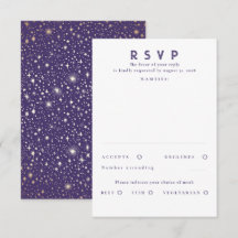 Gold Foil Stars Modern Wedding RSVP