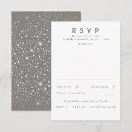 Gold Foil Stars Modern Wedding RSVP Karte