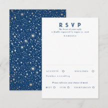 Gold Foil Stars Modern Wedding RSVP