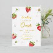 Gold Foil Strawberry Girl Folieneinladung (Stehend vorne)