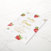 Gold Foil Strawberry Girl Folieneinladung (Gedreht)