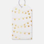Gold Foil String Lights Elegante Hochzeit Geschenkanhänger (Rückseite)