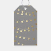 Gold Foil String Lights Elegante Hochzeit Geschenkanhänger (Rückseite)