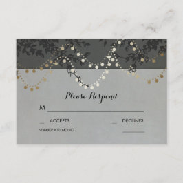 Gold Foil String Lights Hochzeit RSVP Cards Karte