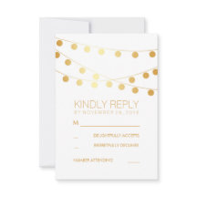 Gold Foil String Lights Moderne Hochzeitsradarkart