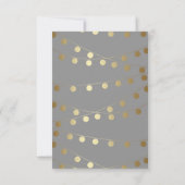 Gold Foil String Lights Moderne Hochzeitsradarkart RSVP Karte (Rückseite)