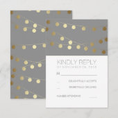 Gold Foil String Lights Moderne Hochzeitsradarkart RSVP Karte (Vorne/Hinten)