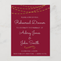 Gold Foil String Lights & Script Probe Dinner