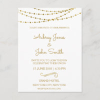 Gold Foil String Lights und Script Wedding