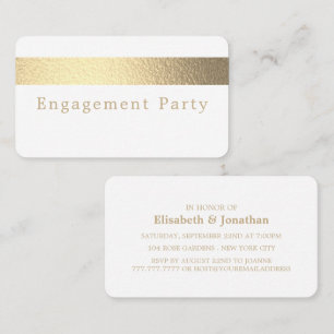 Gold Foil Strip, Engagement Party Ticket Einladung