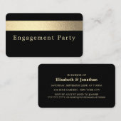 Gold Foil Strip, Engagement Party Ticket Einladung (Vorne/Hinten)