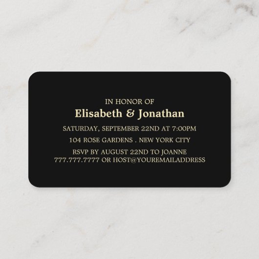 Gold Foil Strip, Engagement Party Ticket Einladung (Rückseite)