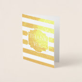 Gold Foil Stripes Abschluss Vielen Dank Foto Folienkarte (Vorderseite)