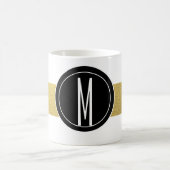GOLD FOIL STRIPES | SCHWARZMONOGRAMM KAFFEETASSE (Mittel)