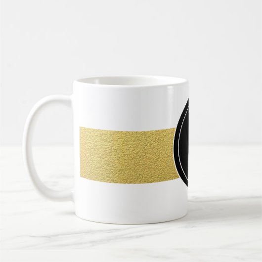 GOLD FOIL STRIPES | SCHWARZMONOGRAMM KAFFEETASSE (Links)