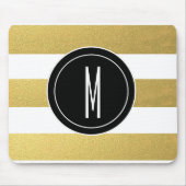 GOLD FOIL STRIPES | SCHWARZMONOGRAMM MOUSEPAD (Vorne)