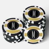 GOLD FOIL STRIPES | SCHWARZMONOGRAMM POKERCHIPS (Stapel)