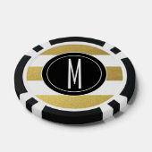 GOLD FOIL STRIPES | SCHWARZMONOGRAMM POKERCHIPS (Einzeln)