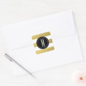 GOLD FOIL STRIPES | SCHWARZMONOGRAMM QUADRATISCHER AUFKLEBER (Umschlag)