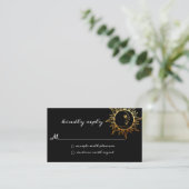Gold Foil Sun and Moon Wedding RSVP Card Begleitkarte (Stehend Vorderseite)