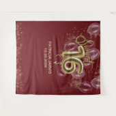 Gold Foil Sweet 16 Balloons Burgundy Backdrops Wandteppich (Vorderseite (Horizontal))
