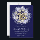 Gold Foil Sweet 16 Bday Balloons Party Royal Blue Einladung<br><div class="desc">Lass deinen Freunden, ihre Kalender für deinen besonderen Tag mit diesen schönen staubblauen Sweet 16 Einladungen zu markieren. Jede Einladung bietet ein festliches Design mit schönen Ballons, die perfekt geeignet sind, um die Stimmung für einen Tag des Vergnügens und der Feier. Egal ob Sie eine große Ballsaal-Gala oder eine intimere...</div>