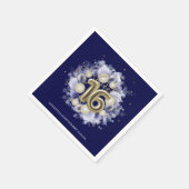 Gold Foil Sweet 16 Bday Balloons Party Royal Blue Serviette (Ecke)