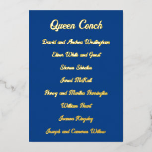 Gold Foil Table Seating List Wedding Cards Folien Feiertagskarte