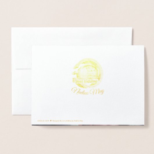 Gold Foil Tan - Marsala Dankeschön Karte (Rückseite mit Umschlag)