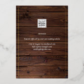 GOLD FOIL Text Foto Overlay Holz Save the Date Folieneinladung (Rückseite)