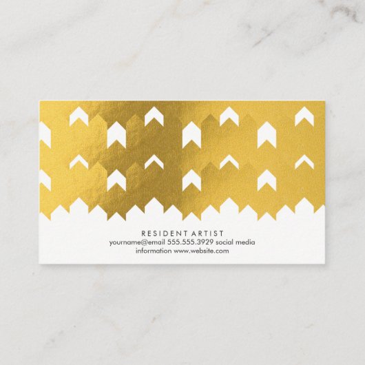 Gold Foil Textur | Lux Formen Visitenkarte (Rückseite)