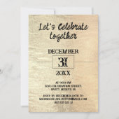 Gold Foil Texture New Year's Party Einladung (Vorderseite)