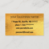 Gold Foil Trendy Classic Rich Chic Glam Luxuriöse Visitenkarte (Rückseite)