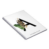 Gold Foil Tropical Letter A Monogram Custom Notizblock (Rechte Seite)