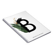 Gold Foil Tropical Letter B Monogram Custom Notizblock (Rechte Seite)