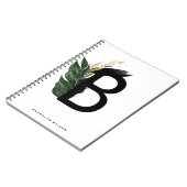 Gold Foil Tropical Letter B Monogram Custom Notizblock (Linke Seite)