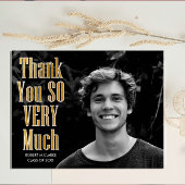 Gold Foil Typografy Foto Abschluss Vielen Dank Postkarte