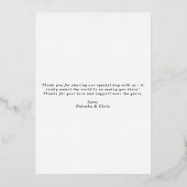 Gold Foil Typographic Foto Wedding Dankeschön Card Folieneinladung (Rückseite)