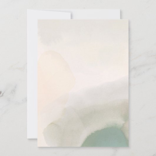 Gold Foil Umbrella Dark Moss Green Baby Dusche Einladung (Rückseite)