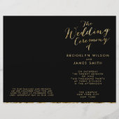 Gold Foil und Black Wedding Programme (Vorderseite)