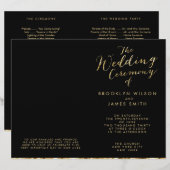 Gold Foil und Black Wedding Programme (Vorne/Hinten)