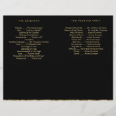 Gold Foil und Black Wedding Programme (Rückseite)
